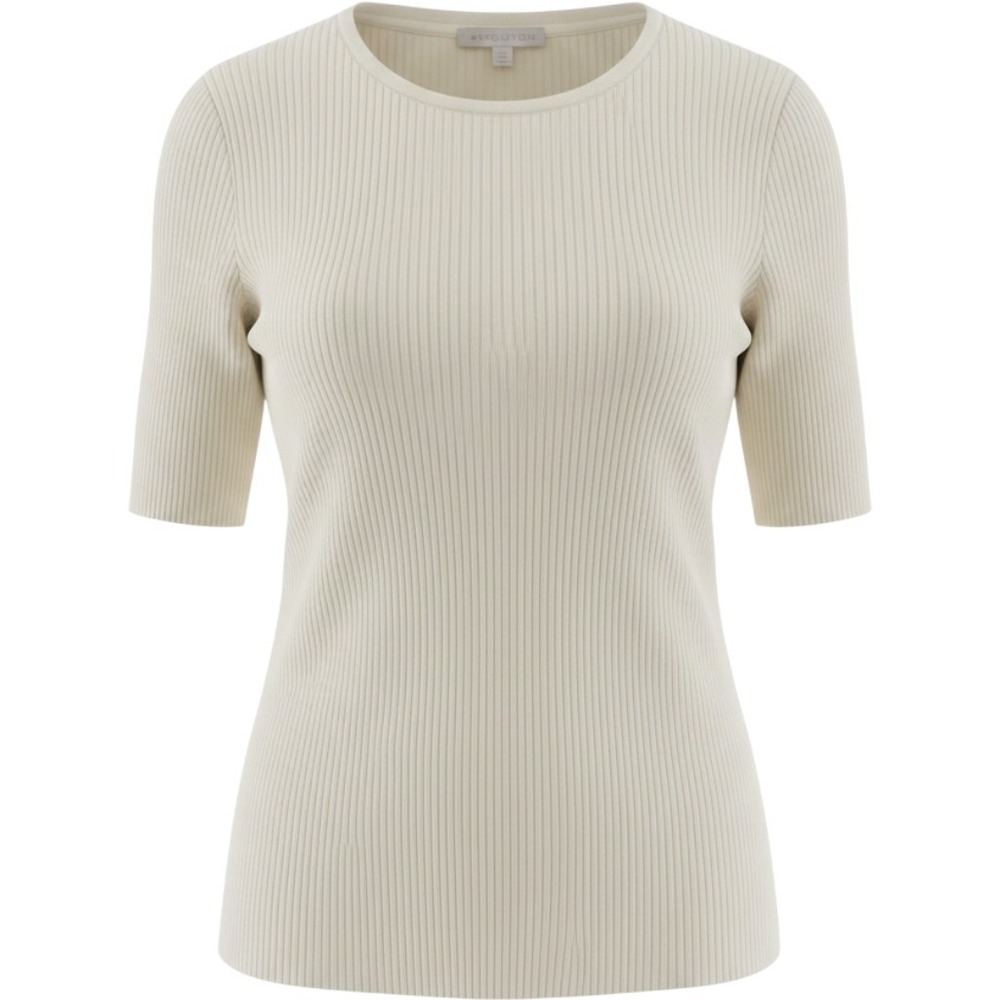 Evolution by Cyrus Sweater XXL Ivory Ribbed Knit Long Sleeve Crew Neck Pullover